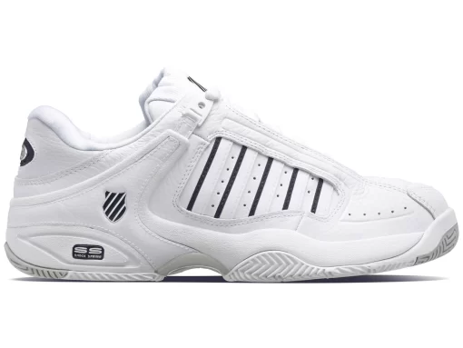 K-Swiss Chaussures De Tennis K Swiss Men Defier RS White White Black -Tennis Gear Soldes 01033 175.00