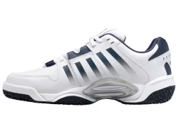 K-Swiss Chaussures De Tennis K Swiss Men Accomplish IV Omni White Peacoat Silver -Tennis Gear Soldes 07388 177.04