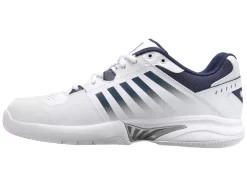K-Swiss Chaussures De Tennis K Swiss Men Receiver V White Peacoat Silver -Tennis Gear Soldes 07393 177.04