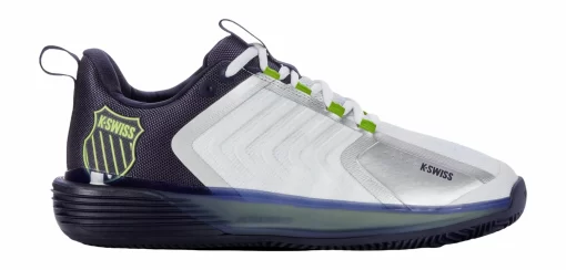 Chaussures De Tennis K-Swiss Men Ultrashot 3 HB White Peacoat Lime Green -Tennis Gear Soldes 184723108415 96700 no bg