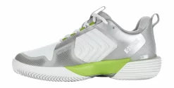 Chaussures De Tennis K-Swiss Women Ultrashot 3 HB White Gray Violet Lime Green -Tennis Gear Soldes 184729498415 95604 no bg