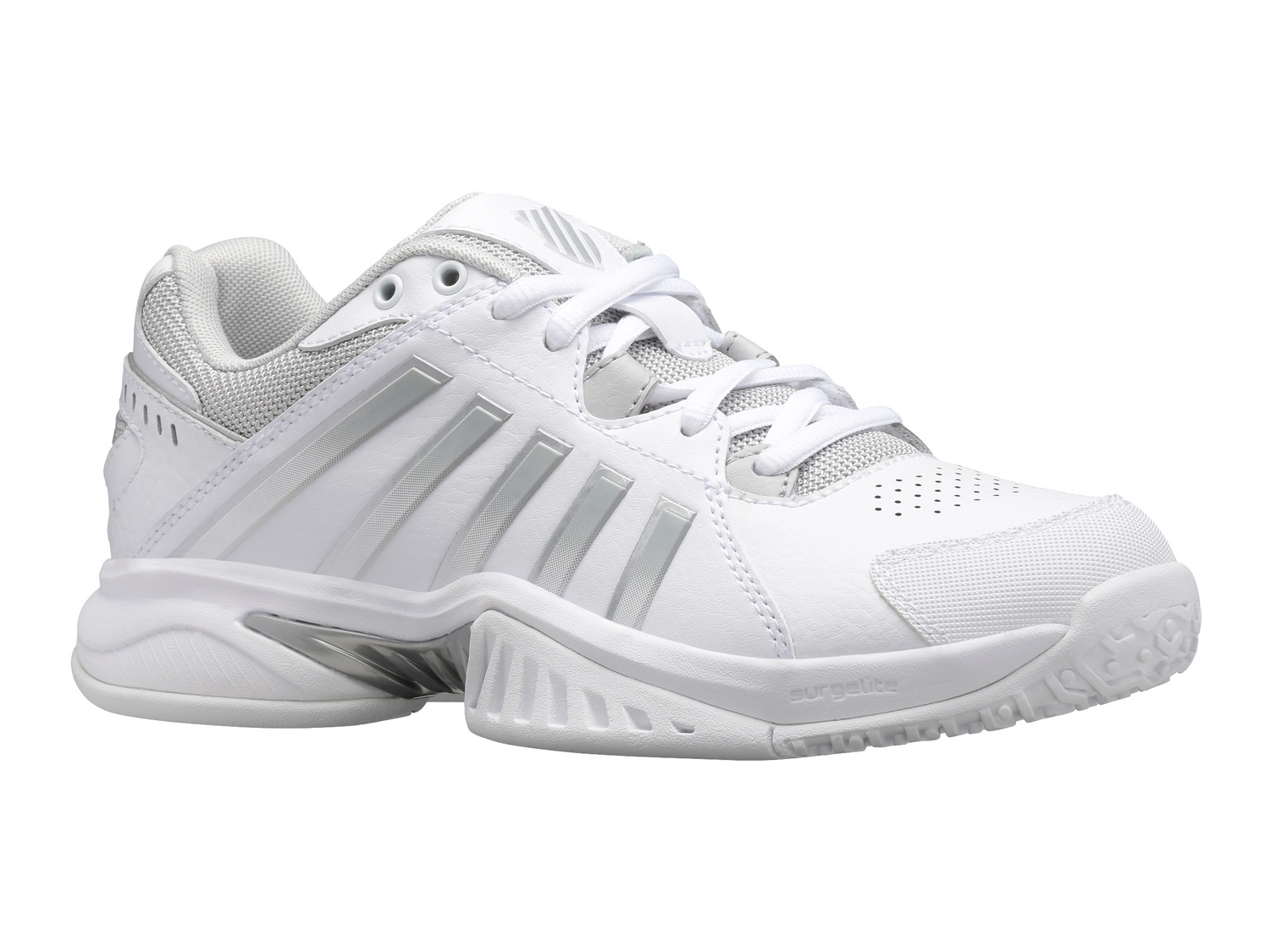 K-Swiss Chaussures De Tennis K Swiss Women Receiver V Omni White Vapor Blue Silver 2 K-Swiss Chaussures De Tennis K Swiss Women Receiver V Omni White Vapor Blue Silver – Image 2