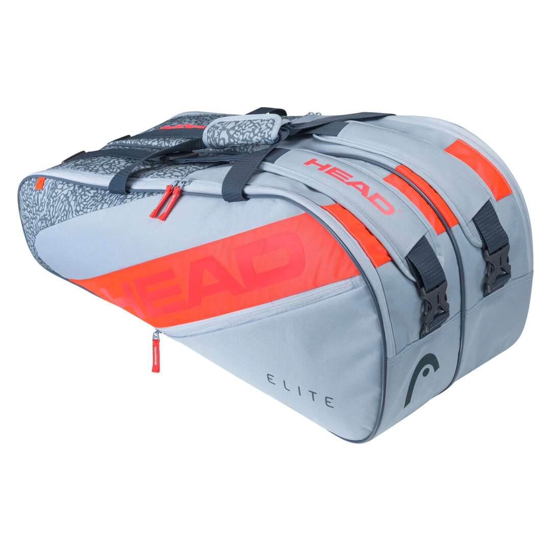 Sac De Tennis HEAD Elite 9R Supercombi Grey Orange 2022 1 Sac De Tennis HEAD Elite 9R Supercombi Grey Orange 2022